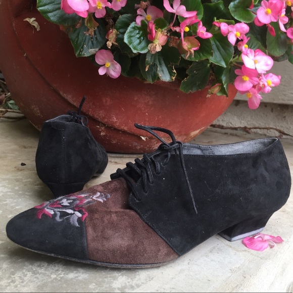 Vintage Italian Suede Lace Up Loafer size 37.5 - Picture 11 of 11